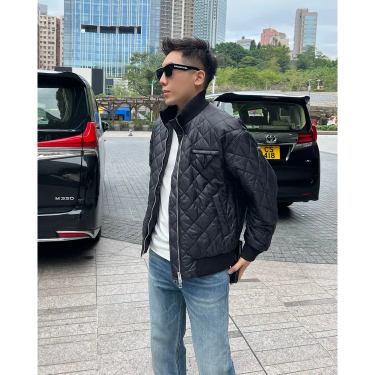 【菱格三角标】痞帅男装翻领棉服上衣保暖夹棉立领外套男士夹克棉衣