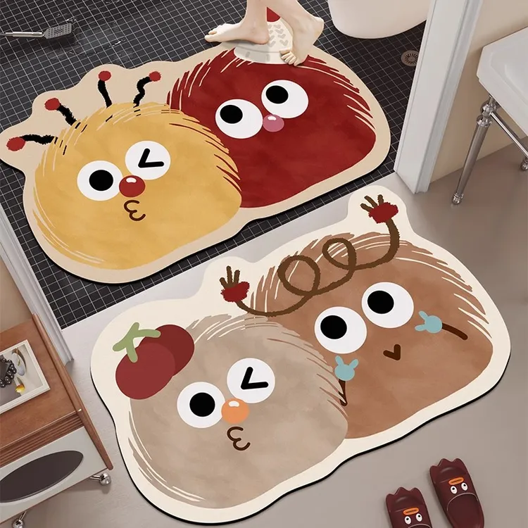 卡通浴室异形地垫吸水防滑硅藻泥耐磨淋浴房软垫耐脏好打理脚踏垫