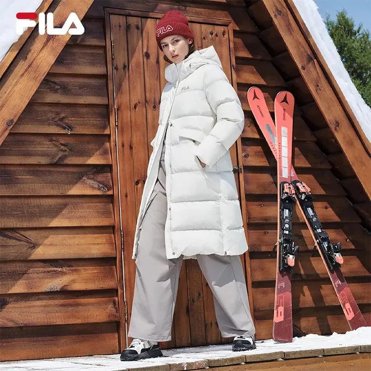 【高蓬长款】Fila/斐乐女长款2025冬新款休闲羽绒服外套F11W549905F