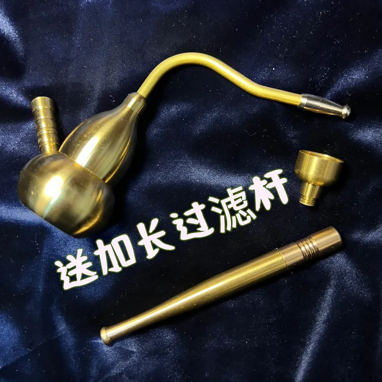 【送长过滤嘴】新款黄铜葫芦四合一两用型实用创意手把件复古摆件