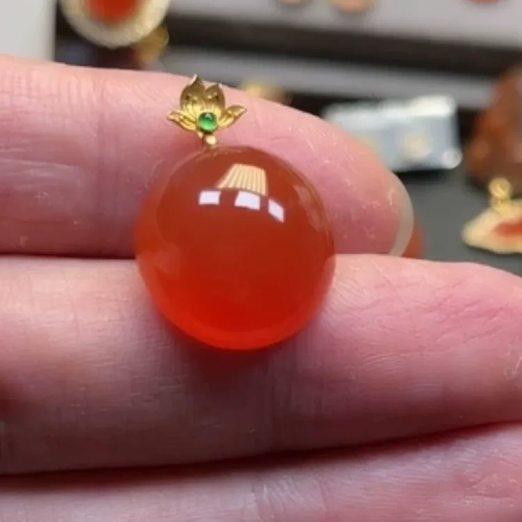 带出春日好风光原矿南红玛瑙吊坠项链戒指完美高樱桃冰红正品