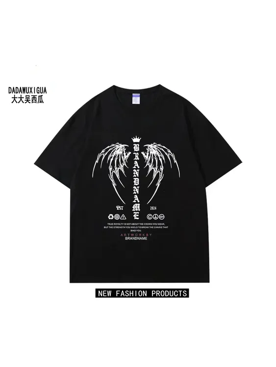 美式痞帅重磅纯棉短袖T恤青年情侣高级感夏季ins潮牌男士圆领百搭