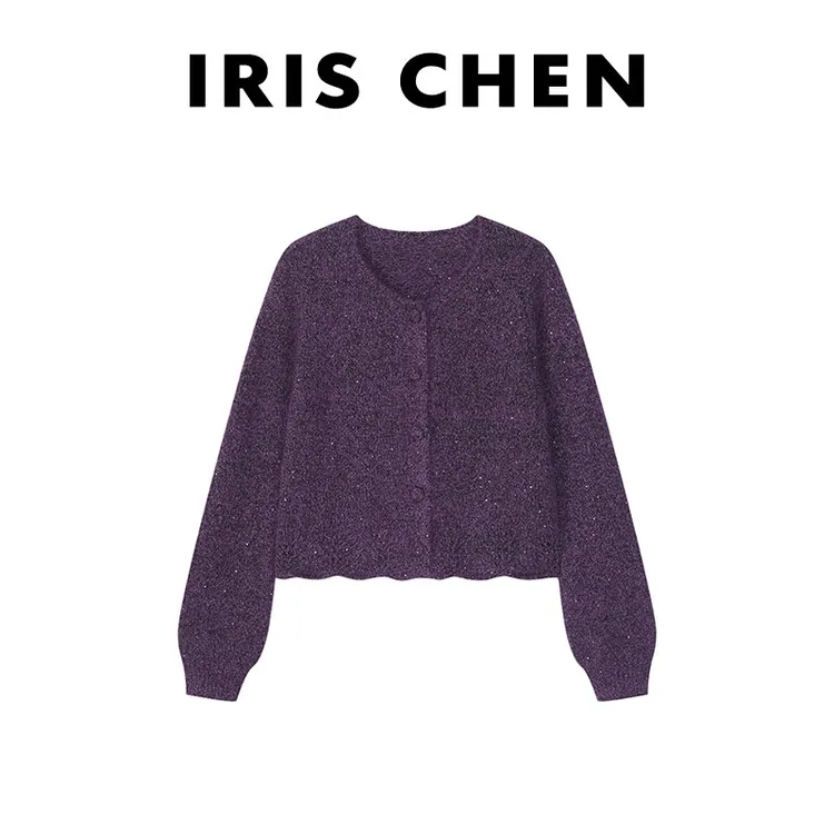 IRIS CHEN 温莎 2025秋“超幼马海羊毛240g”兔毛灯笼袖针织25WT687