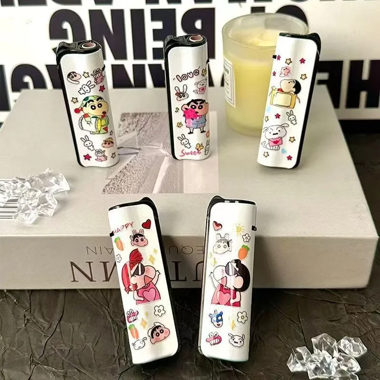 可爱卡通小新系列创意打火机防风蓝焰直冲铁壳创意家庭用品礼物