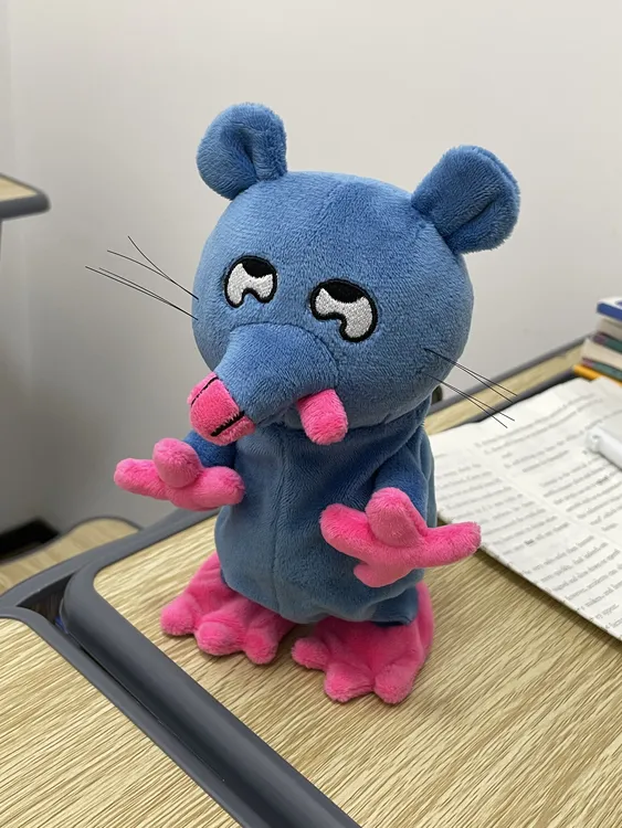 可爱猥琐老鼠小妹妹还没睡爪子毛绒玩具语音包包公仔娃娃想我了没