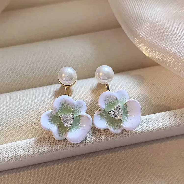 925银耳饰 银针不规则C型雪花耳钉设计时尚精致小巧日常高级感