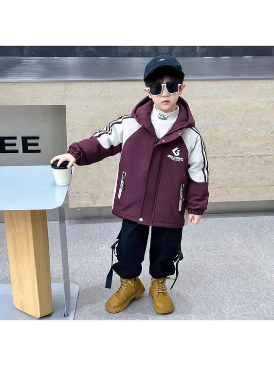 男童夹棉外套秋冬款棉服2025新款儿童秋装棉衣冬季上衣痞帅小童宝