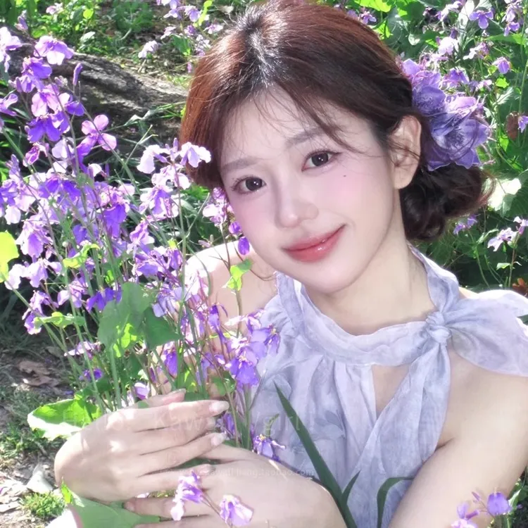 新中式紫色花朵头饰发夹古风仿真花侧边碎发卡复古旗袍搭配头饰女