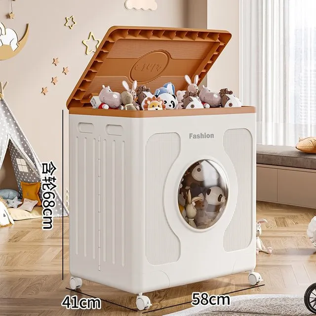 翻盖收纳箱家用大容量衣物被子储物箱整理箱玩具娃娃可折叠储物柜