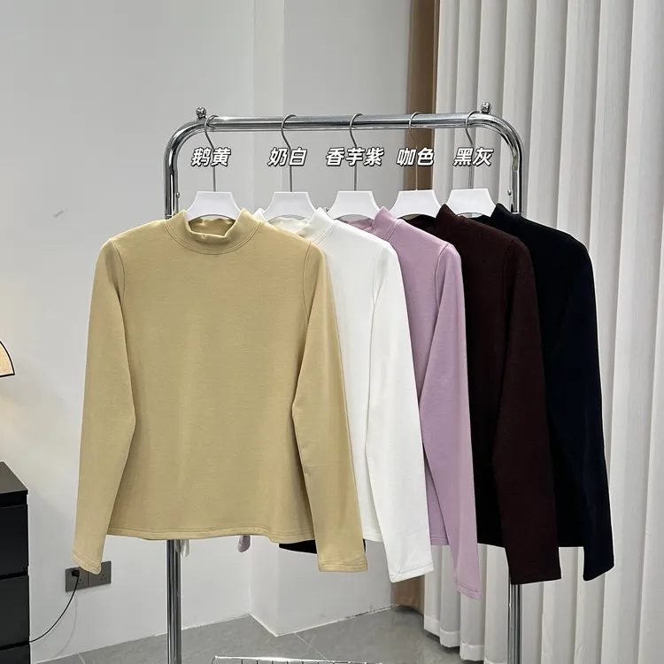 「软糯保暖 特丽绒」半高领显瘦内搭打底衫女 冬季韩版简约百搭T188