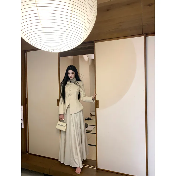 Barb Chill【11月1号 10:00AM】【山茶手信】老钱风毛呢外套/半身长裙