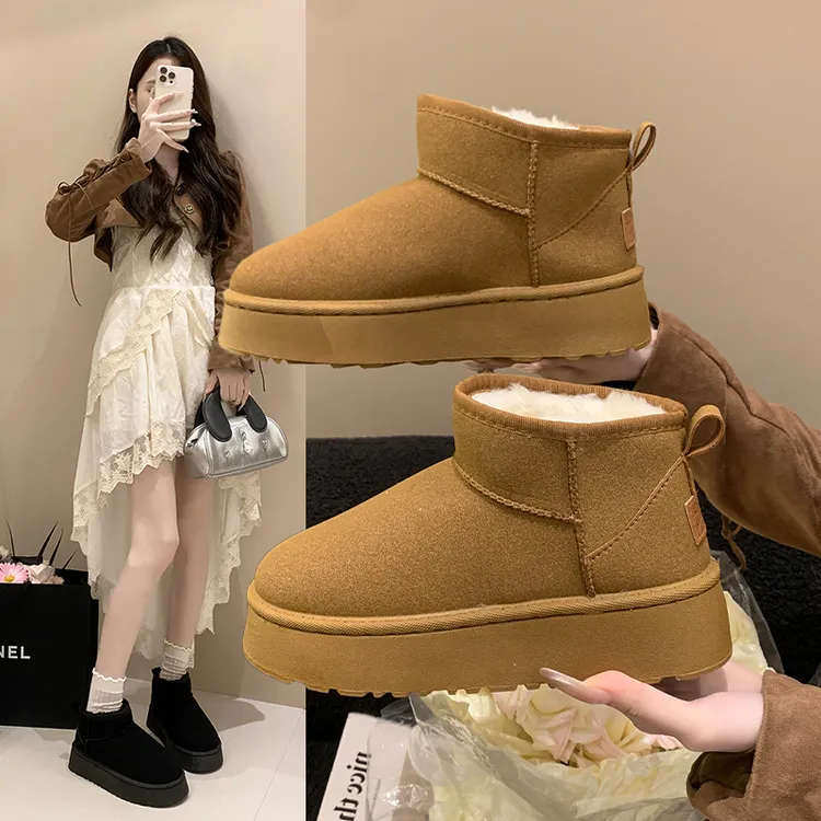 新中式雪地靴锁温潮流时尚冬季厚底爆款女款新款保暖加绒加厚棉鞋