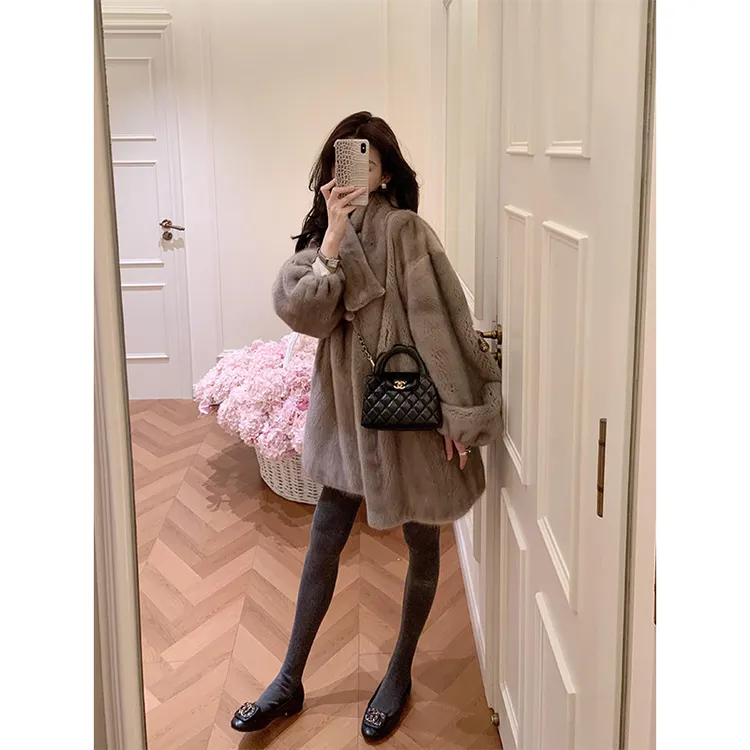 冬季新款韩系外套百搭宽松加厚保暖毛毛大衣
