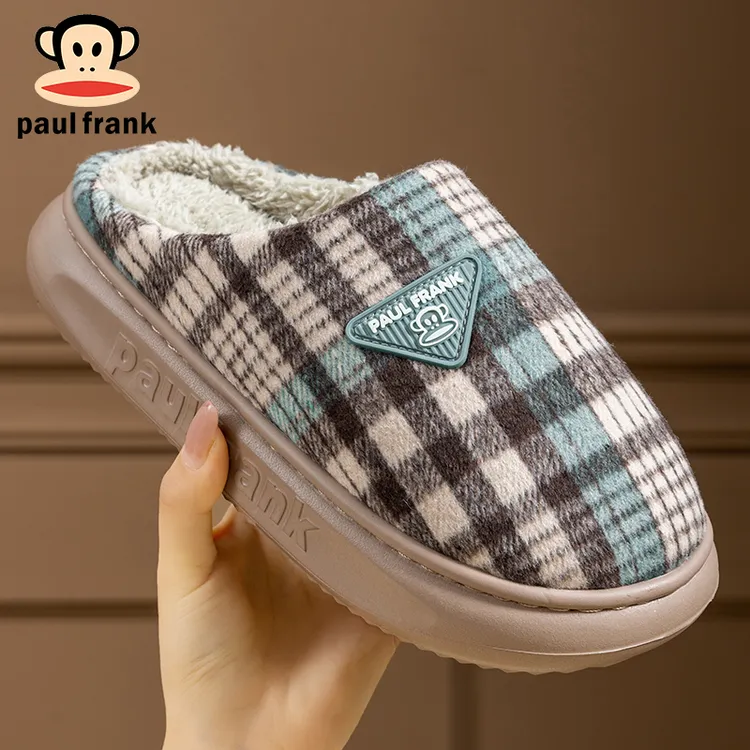 大嘴猴棉拖鞋家居新款女士高级百搭加绒保暖厚底踩屎感情侣棉鞋男