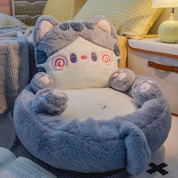 猫咪坐垫地上懒人小沙发榻榻米蒲团卧室飘窗靠背一体地板垫子看书