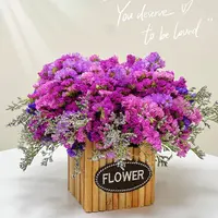 【送花篮】云南A级品质勿忘我送花篮家居装饰干花花束