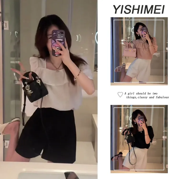 【现货】夏季穿搭一整套2025新款时尚减龄短袖上衣百搭通勤短裤套装