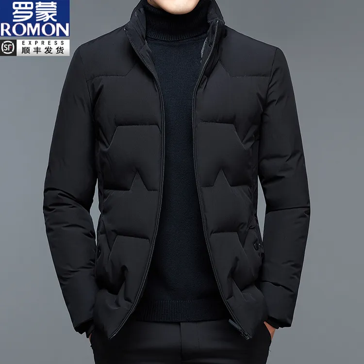 罗蒙男士棉衣秋冬季新款棉服商务休闲加厚保暖棉袄中年冬装外套男