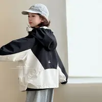 「UNO AUTUNNO」【自由派】杜邦三防女中大童撞色连帽冲锋衣外套CP85