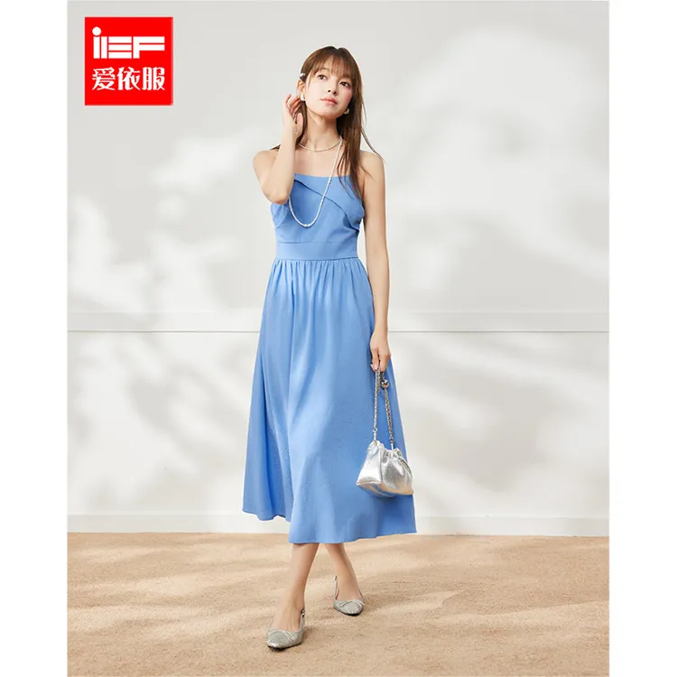 IEF/爱依服连衣裙2025夏季新款法式温柔小女人气质设计感吊带长裙