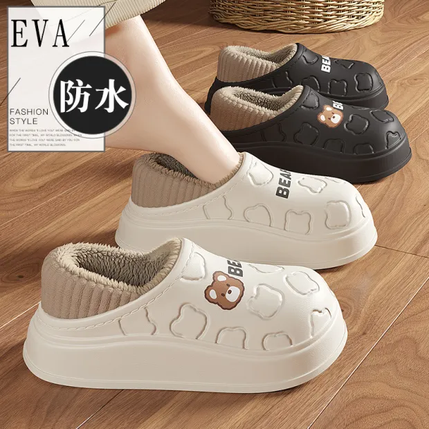 防水棉拖鞋女款秋冬季2025新款爆款外穿防滑保暖加绒情侣棉拖男士
