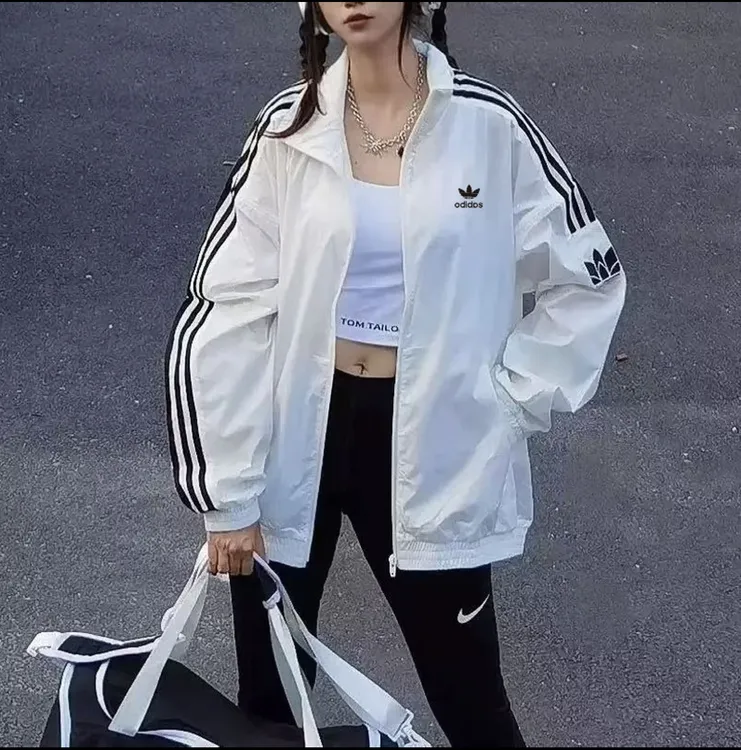 【商场撤柜】春秋款夹克男女同款情侣宽松休闲外套莲花刺绣风衣