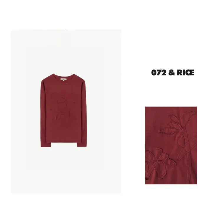 072 & RICE【小红花】100纯棉 秋冬休闲圆领长袖上衣 W0345Z*