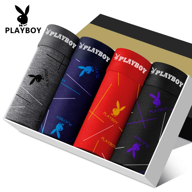 PLAYBOY/花花公子男士内裤纯棉青年短裤大码潮流薄款夏季透气凉感
