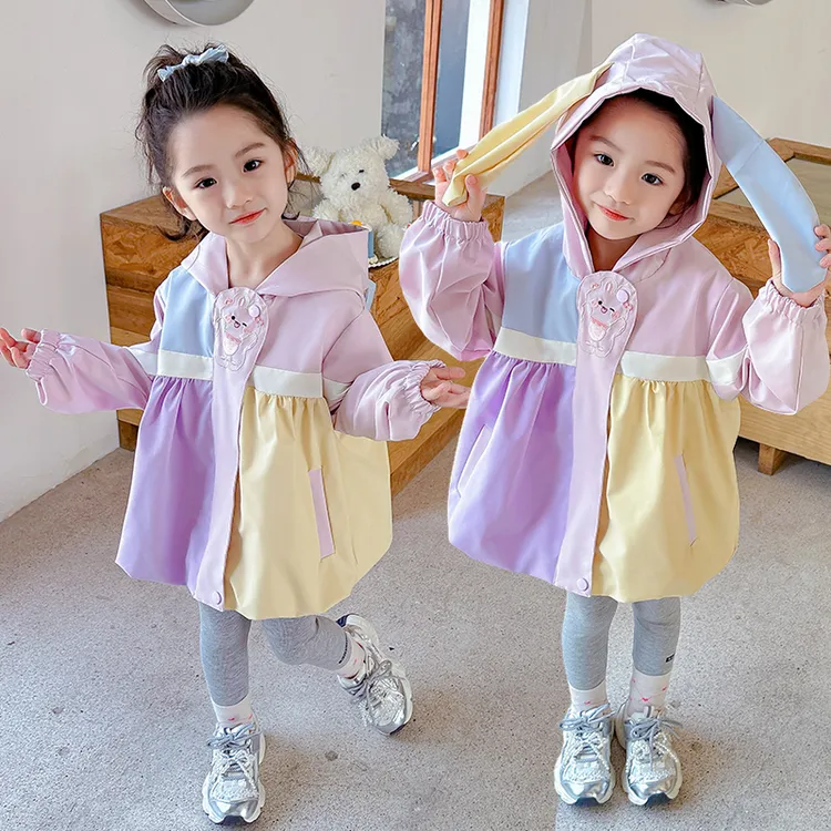 女童外套春秋2025新款儿童洋气秋季长袖拼色小女孩百搭休闲上衣潮