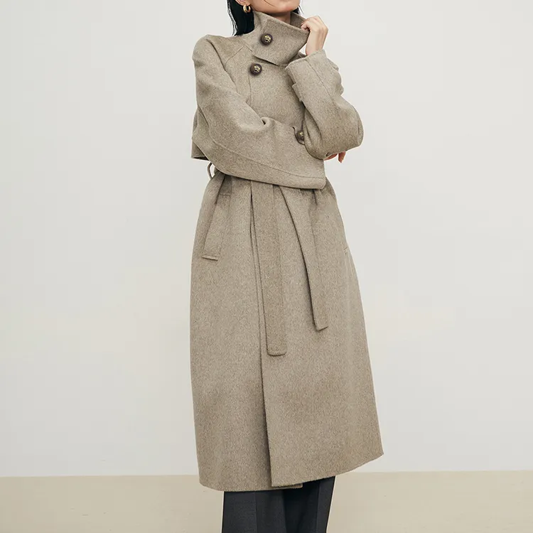 SAITPTID锡特帕第轻奢女装秋冬赫本风立领收腰高级感气质呢子大衣