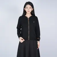 羊毛纯色休闲百搭时尚针织上衣连帽减龄女士外套开衫WH05007352