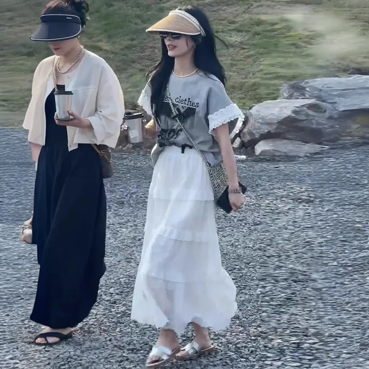 蓝色无袖牛仔背心套装裙女2025春季小个子气质减龄花苞短裙两件套