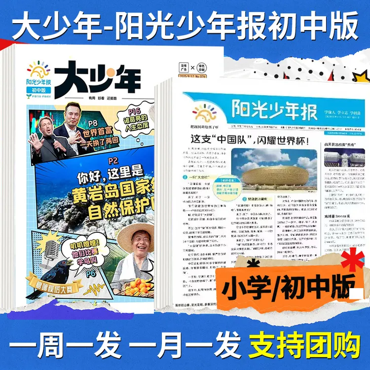 大少年阳光少年报初中版中小学生新闻实时学科素材期刊新课标必读