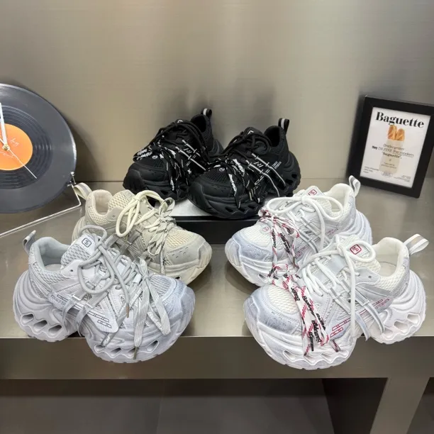 世纪1771-83新款厚底松糕做旧擦色拼色老爹鞋底厚6公分增高透气