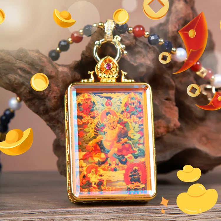 铜吊坠 五路米米双面吊坠绳链可替换【1307】