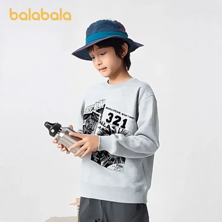 巴拉巴拉童装男童卫衣秋装款中大童圆领长袖上衣时尚印花舒适潮