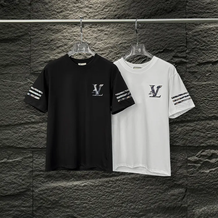 2025夏季新款个性字母T恤美式潮流贴布刺绣宽松短袖【A18245】