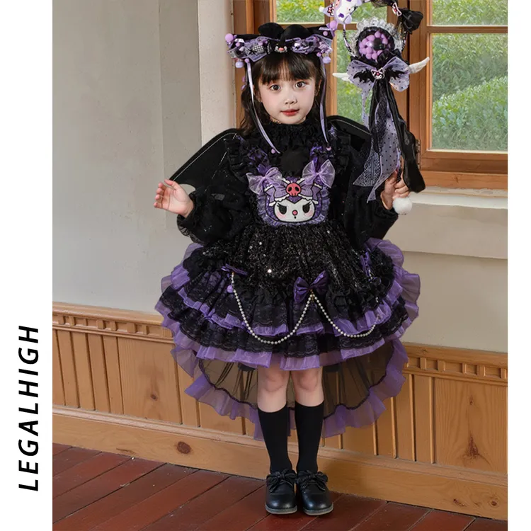 库洛米cos公主裙女童洛丽塔生日礼服连衣裙儿童lolita蓬蓬蛋糕裙
