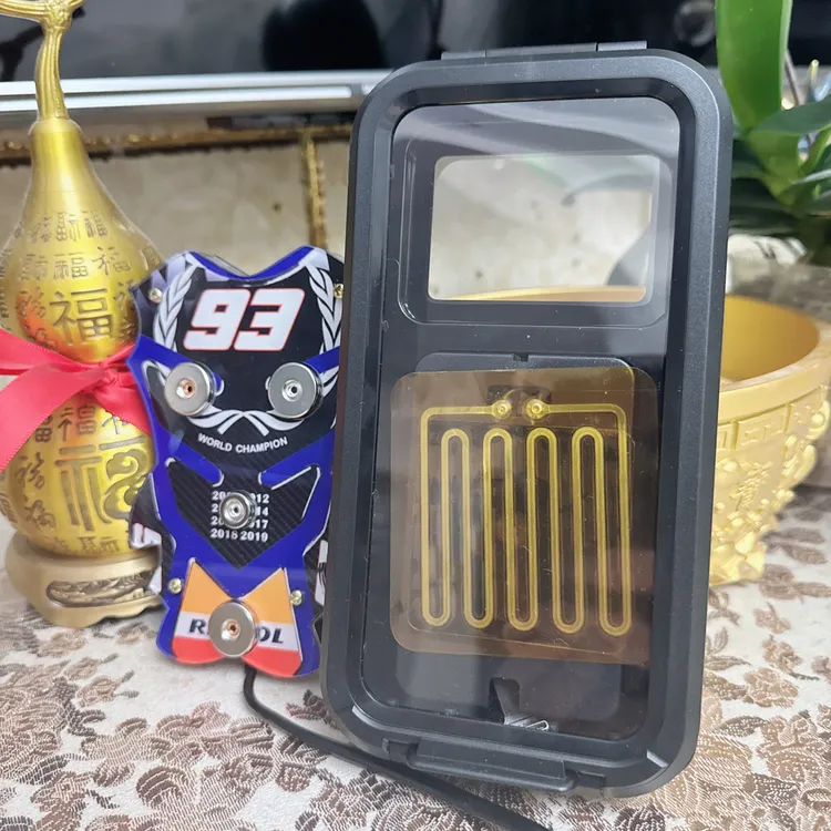 防水加热耐用外卖骑手磁吸充电手机支架防水壳防水加热二合一电动