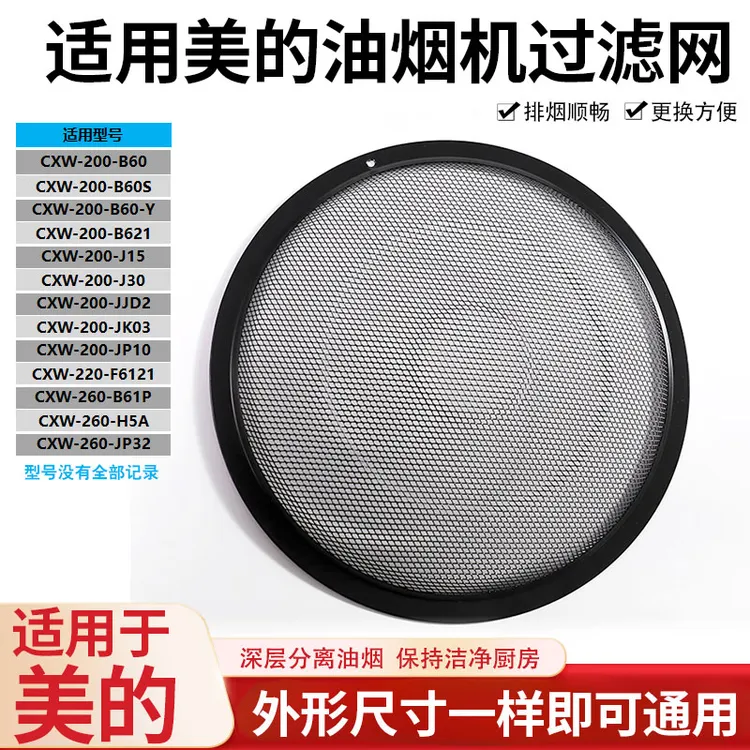 适用于美的油烟机过滤网cxw200原装抽油烟机通用内网圆形油网配件