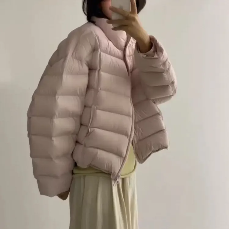 新款立领排骨女冬季白鸭绒宽松短款韩版休闲外套