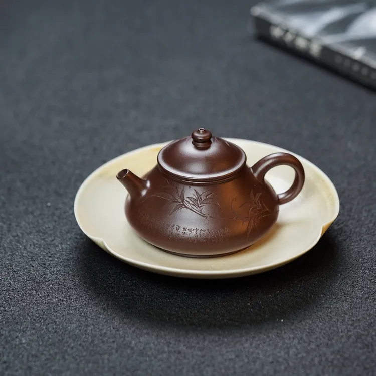 宜兴紫砂壶 藏元·沁合·小精品·130cc 原矿老紫料 纯手工小紫砂壶