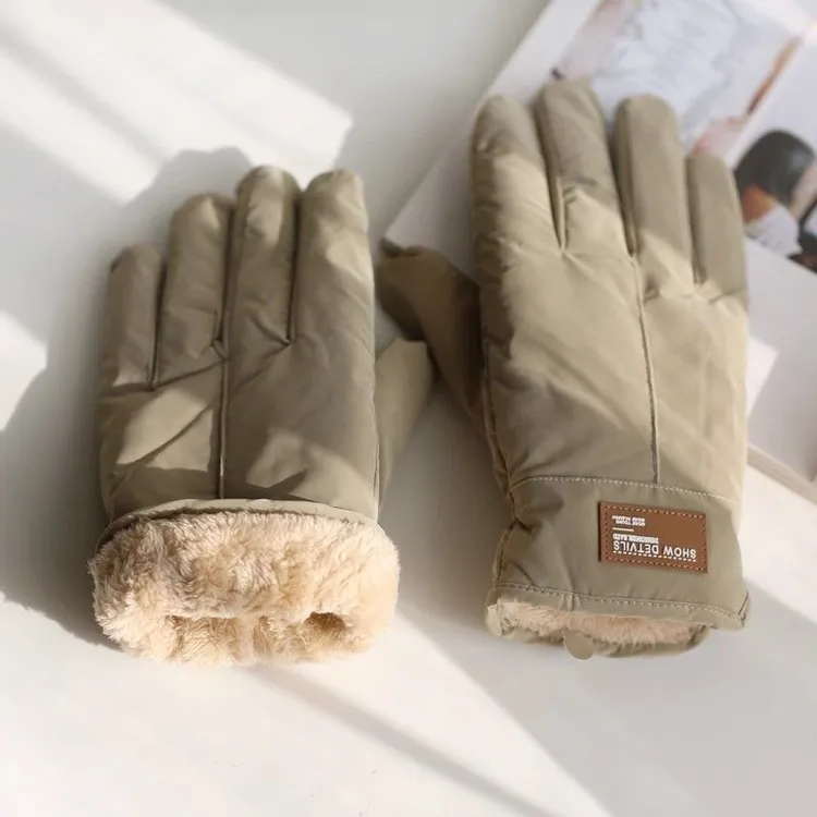 户外防风防寒加绒厚手套保暖男款冬季骑行防水滑雪新款五指手套Q