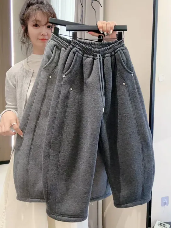 【850克加厚暖羊绒】男女童糯米裤加厚弯刀阔腿裤韩版百搭保暖冬季