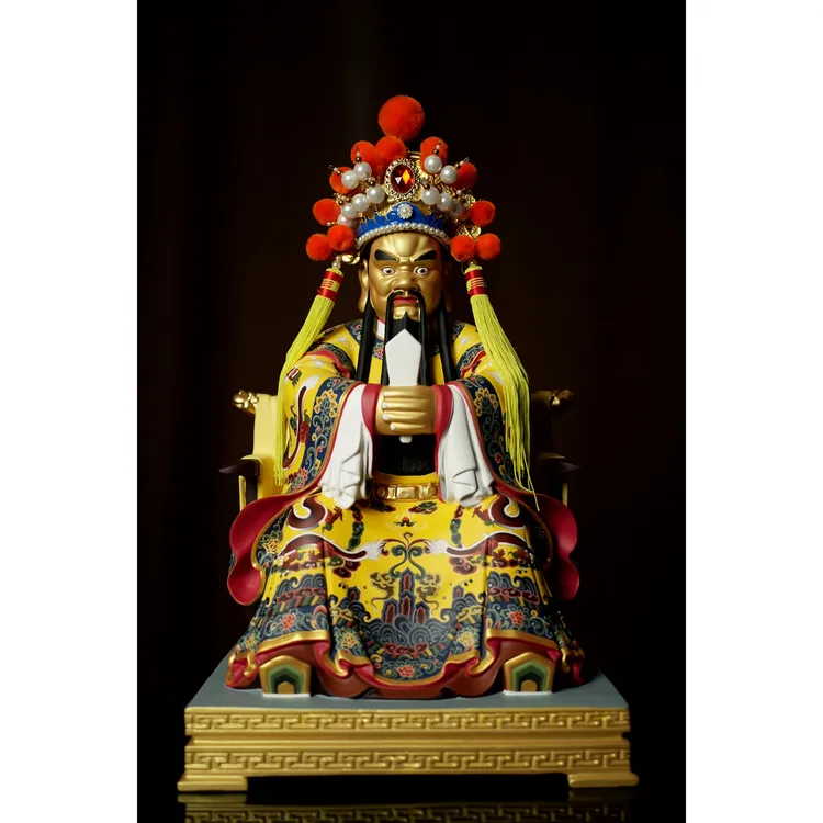 铜彩绘龙五爷仿制五台山五爷庙中式黄铜雕刻摆件
