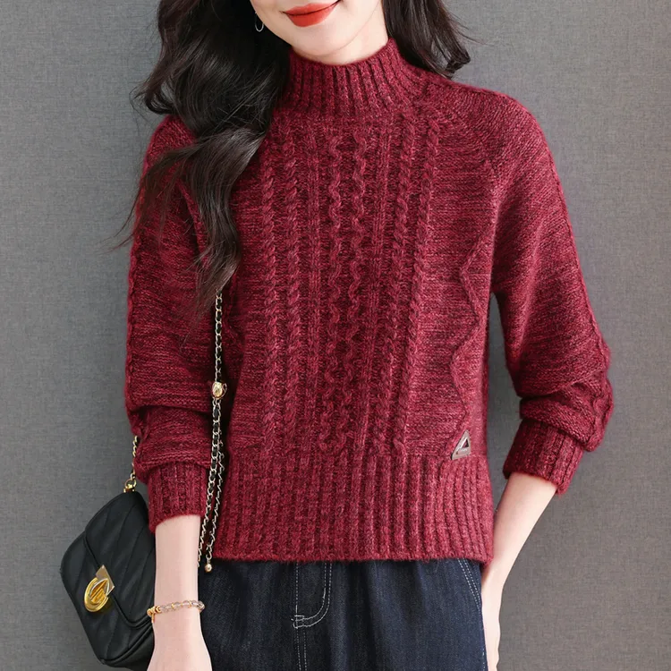 正品高档羊毛衫冬季高领加厚不加绒短款小个子毛衣高腰洋气打底衫