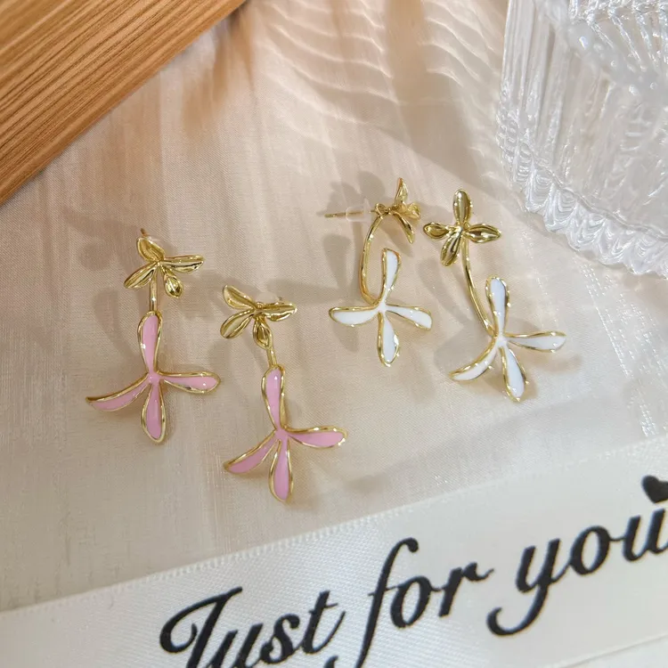 铜合金耳饰 法式花朵耳环2025新款爆款高级感耳钉925银针耳坠耳饰