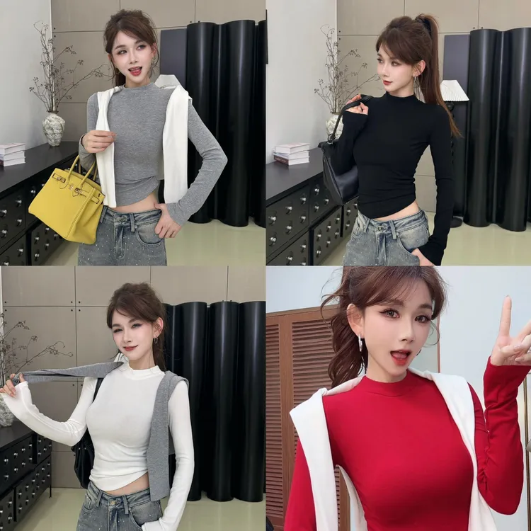 ②【神仙瘦瘦Tee】亲肤感绝！显瘦百搭保暖T恤内搭秋冬打底衫ins