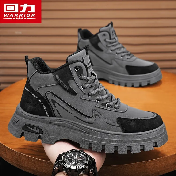 回力男鞋马丁靴冬季2025新款高帮运动户外登山工装靴休闲防滑工作
