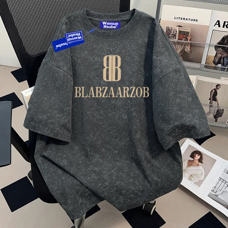 WASSUP HSUBE美式潮流设计感扎染短袖T恤男士夏季潮牌重磅体恤衫